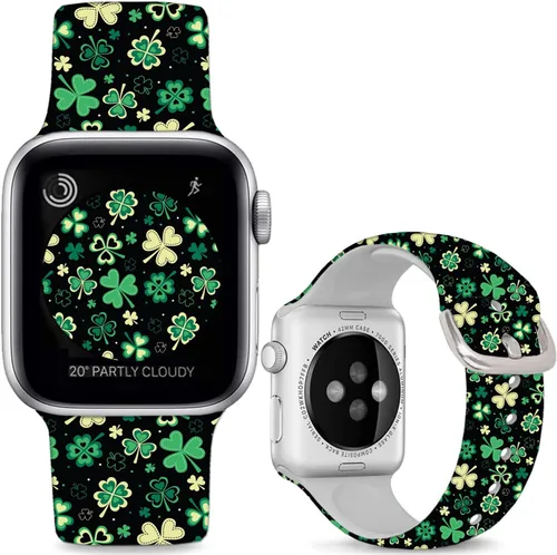 Vista 8 de Correas de silicona suaves compatibles con Apple Watch Band de 1.496 in 1.575 in 1.614 in 1.654 in 1.732 in 1.772 in 1.811 in 1.929 in, correa