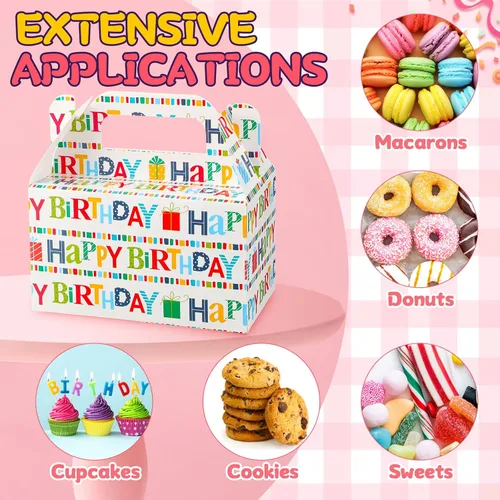 Vista 4 de Zhanmai Paquete de 36 Cajas de Golosinas para Fiesta de Cumpleaños de 6 Pulgadas, Cajas Gable de Favores de Fiesta Goodie Treats, Contenedor