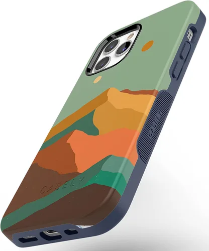 Vista 5 de Casely Funda para iPhone 12/12 Pro Endless Peaks Colorblock Mountain Compatible con MagSafe Diseño protector audaz