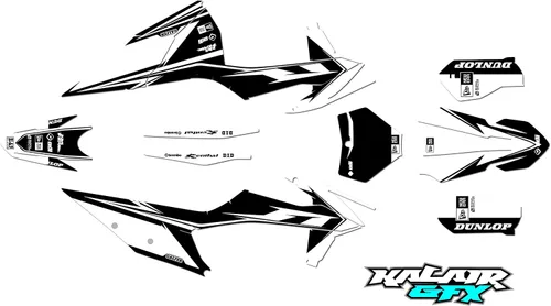 Vista 6 de Kit de gráficos para KTM Enduro 4-Stroke 250 XC-F, 350 XC-F y 450 XC-F años 2019, 2020, 2021 y 2022 Razor Series Azul-verde 16 Mil - Adhesivo