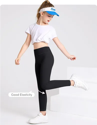 Vista 2 de Domee Girls Athletic Leggings Workout Yoga Pants Pack of 3