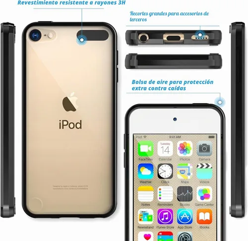 Vista 8 de ULAK Funda transparente compatible con iPod Touch 7/6/5 con 2 protectores de pantalla, [antiamarilleo] Funda protectora delgada y suave de TPU