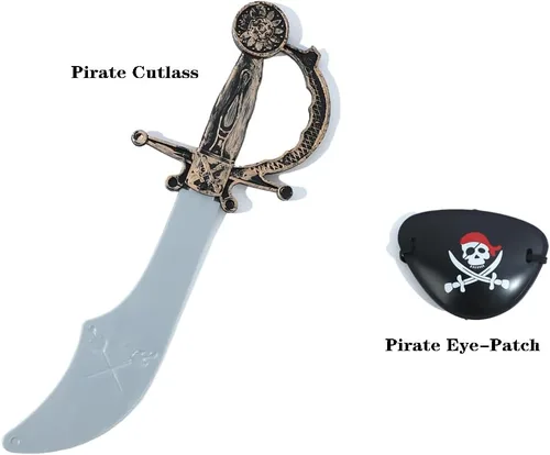 Vista 5 de Lingway Toys Disfraz de pirata para niños, juego de rol de pirata