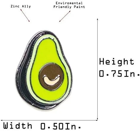 Vista 2 de Flairs New York - Broche de solapa esmaltado hecho a mano, Mini aguacate.