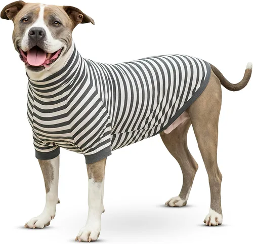 Vista 10 de Tooth & Honey Camisa para perros grandes, transpirable, de algodón y elastano, con cobertura completa debajo del vientre, para aliviar alergias