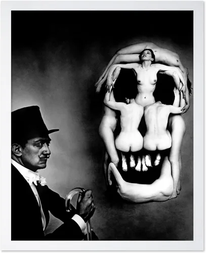 Vista 19 de Poster Master Póster vintage – Impresión de pintura de bailarina en la cabeza de la muerte – Arte surrealismo – Regalo gótico para él, ella
