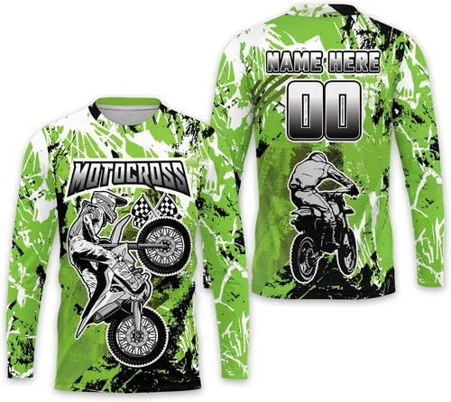 Vista 7 de LASFOUR Camiseta de motocross personalizada 3D para niños y jóvenes, camiseta de carreras de motocross para niños y jóvenes, camiseta de conducción