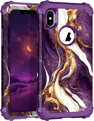 Vista 137 de Hocase Funda para iPhone SE 2022/2020, resistente a prueba de golpes, de plástico duro+goma de silicona, funda protectora híbrida para iPhone SE