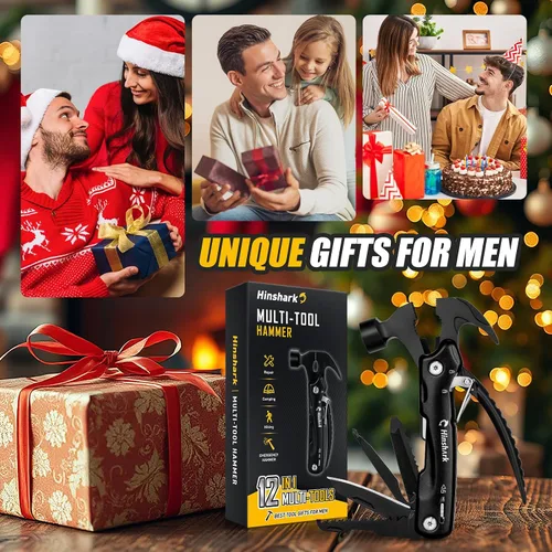 Vista 3 de Regalos para hombres, multiherramienta 12 en 1, regalos de aniversario de cumpleaños para hombres, papá, marido, él, abuelo, regalo único para papá