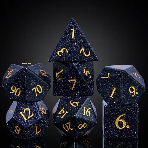 Vista 50 de UDIXI Juego de dados de piedras preciosas de amatista, dados DND de piedra de cristal D&D con estuche de regalo para juegos de rol y juegos de mesa
