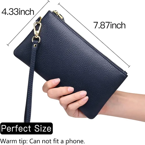 Vista 3 de GOIACII Cartera de cuero delgada con bloqueo RFID para mujer