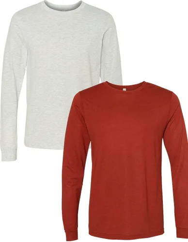 Vista 112 de Canvas Filmore 3501 - Camiseta de 4.2 onzas para hombre manga larga (1) Ceniza + (1) Jaspeado atlético