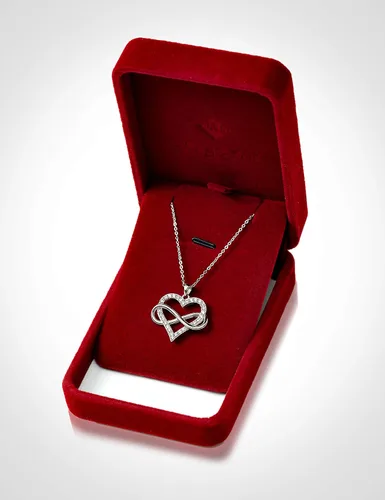 Vista 6 de Jes & Jani Collar de corazón infinito para mujer, colgante de corazón de amor con circonita cúbica y collar de infinito, collar de corazón de plata