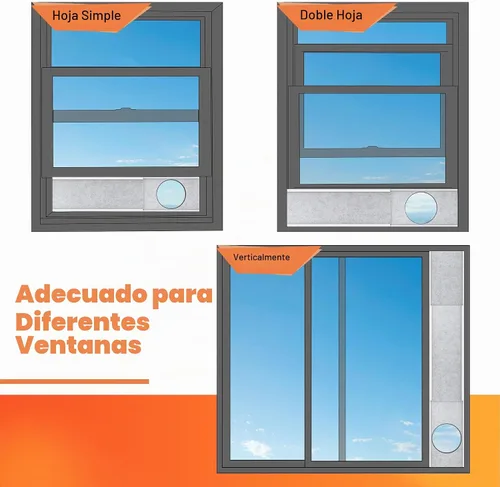 Vista 4 de GCGOODS Paneles de espuma aislados para aire acondicionado portátil, kit de ventilación de ventana, paneles laterales de aislamiento para ventanas