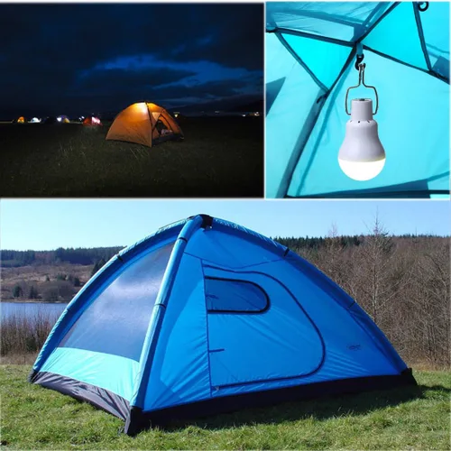 Vista 3 de Lámpara de energía solar, luces LED portátiles, panel de energía solar, iluminación LED para campamento, tienda de campaña, pesca nocturna, luces