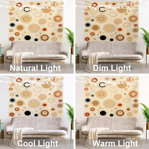 Vista 9 de Shrahala Circles Tapestry, Abstract Art With Various Circles Wall Hanging Hd Print Polyester Backdrop For Dorm Room Bedroom 30 X 40 In