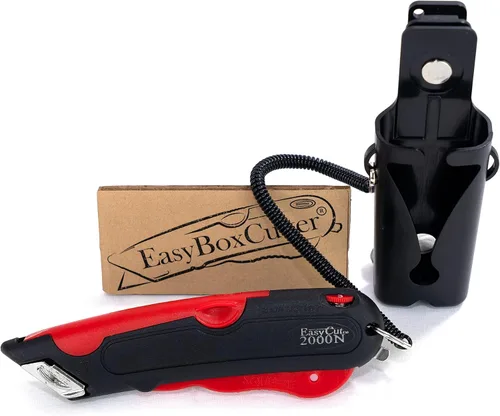 Vista 2 de EasyCut 2000 - Cuchillo utilitario de corte de caja retráctil seguro, rojo, 09638