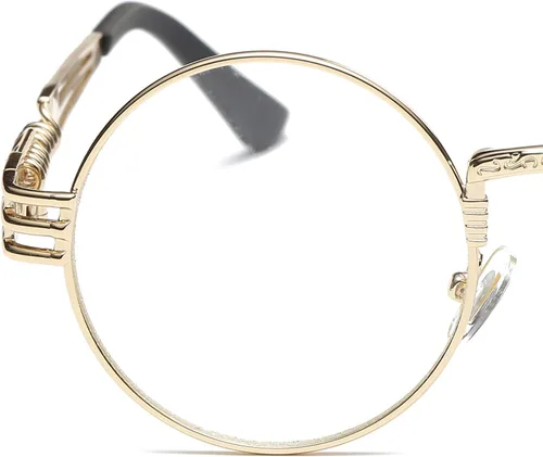 Vista 46 de Dollger Gafas de sol redondas Steampunk con marco de metal