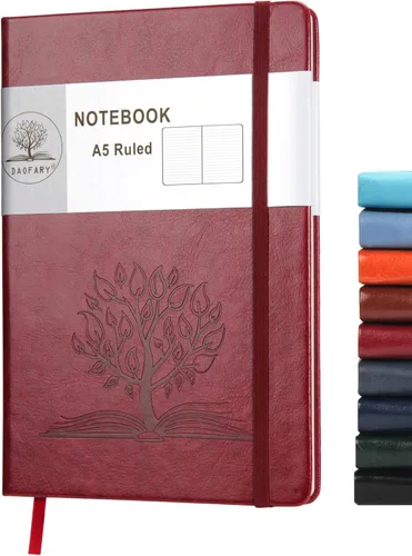 Vista 8 de Daofary Cuaderno de puntos con soporte para bolígrafo, cuaderno de cuadrícula de puntos A5 con 160 páginas, papel grueso de 2.95 oz/yd², diario