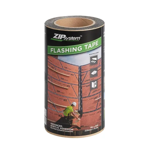 Vista 9 de Cinta de Sellado ZIP System Huber Cinta de Sellado Autoadhesiva para Aberturas Rugosas de Puertas-Ventanas (3.75" x 30')