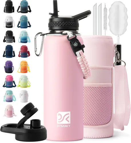 Vista 43 de DYSANKY Botella de agua aislada de 32 onzas, metal al vacío de acero inoxidable grueso, jarra de agua deportiva portátil para gimnasio y senderismo