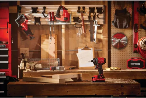 Vista 9 de CRAFTSMAN V20 Kit de destornillador de impacto inalámbrico, 1/4 de pulgada, batería y cargador incluidos (CMCF810C1), negro y rojo