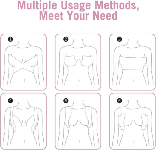 Vista 6 de Cinta adhesiva transparente para levantamiento de senos, cinta invisible para senos grandes con 36 cintas de moda de doble cara para ropa