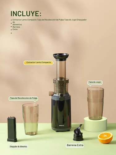 Vista 3 de Máquinas de exprimir con masticación, Reemix - Extractor de jugos de prensa fría, compacto y de tamaño pequeño, nutriente y rico en vitaminas, libre