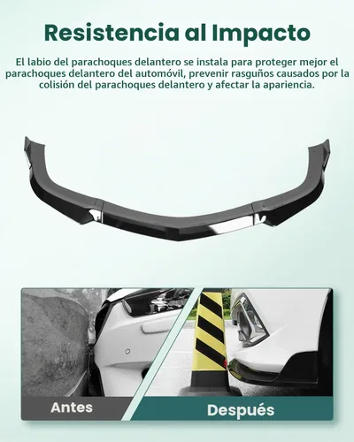 Vista 3 de SCITOO Alerón de borde delantero con acabado en negro brillante, compatible con Dodge Charger 2011-2014