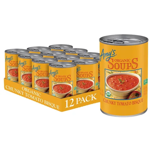 Vista 11 de Amy's Sopa, sin gluten, crema orgánica de tomate, baja en grasa, 14.5 onzas