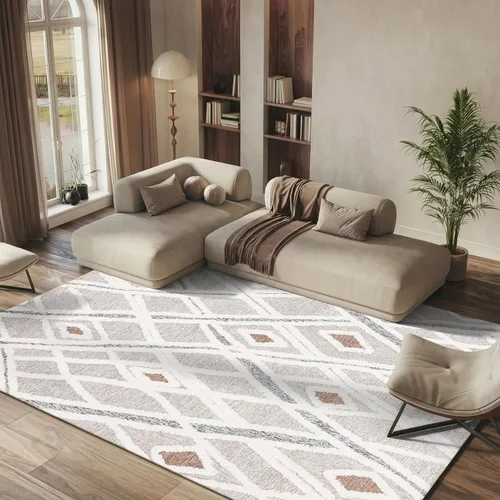 Vista 25 de SAFAVIEH Casablanca Collection - Alfombra decorativa de 2 x 3 pies, color marfil y marrón, lana marroquí hecha a mano, ideal para zonas de alto