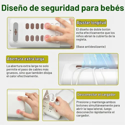 Vista 3 de Babylush Caja de cubierta de regleta a prueba de bebés, 1 paquete