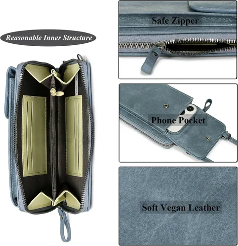 Vista 5 de DIVCIDLC Bolso cruzado pequeño para teléfono celular, cartera con ranuras para tarjetas