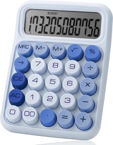 Vista 13 de Mr. Pen - Calculadora con interruptor mecánico, 12 dígitos, pantalla LCD grande, calculadora azul con botones grandes, suministros para el regreso