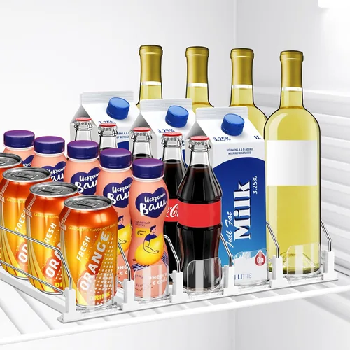 Vista 10 de hanmir Organizador de bebidas para refrigerador, dispensador de latas de soda de ancho ajustable para organizadores y almacenamiento
