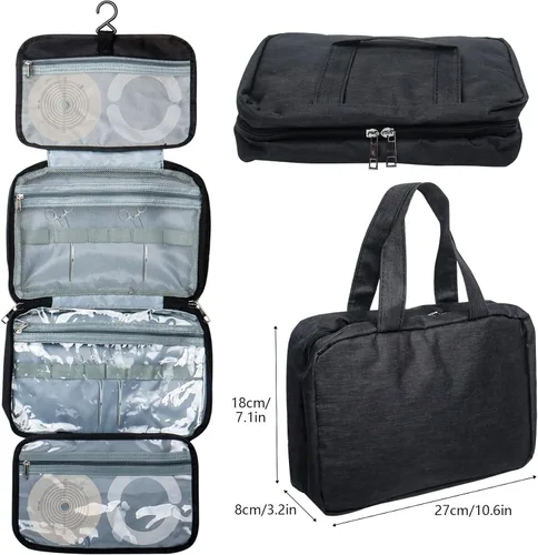 Vista 2 de Klmnop Bolsa de viaje para colostomía para ostomía, suministros de ostomía colgante, bolsas para ostomía, colostomía, ileostomía (negro)