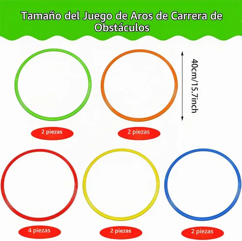 Vista 2 de Libima - Juego de 12 aros de ejercicio de 15.8 pulgadas para carrera de obstáculos, aro grande