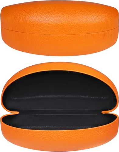 Vista 9 de molshine Estuche rígido para gafas de sol clásico de gran tamaño, estuche para anteojos con paño de limpieza, bolsa Negro