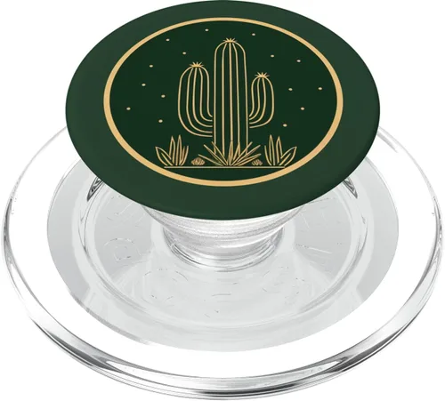 Vista 7 de Desert Cactus Cactus Aloe Minimalista Diseño Estético Moderno PopSockets Estándar PopGrip