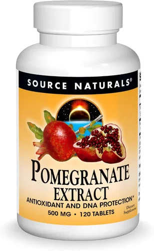 Vista 6 de Source Naturals Extracto de granada 500mg completo con fruta entera, ácido elágico antioxidante y fibra añadida - 60 tabletas