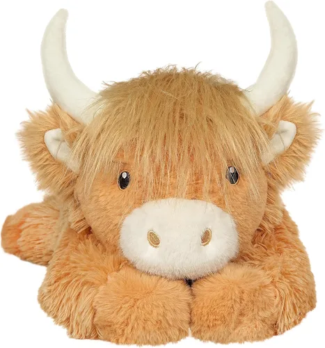 Vista 7 de Animales de peluche ponderados de 4 libras, lindos animales de peluche de vaca de las Tierras Altas ponderados - Juguetes de peluche de vaca