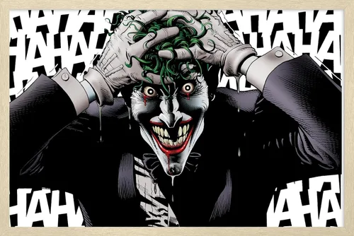 Vista 7 de Trends International DC Comics The Joker - Póster de pared loco, 14.725 x 22.375 pulgadas, versión enmarcada de madera de granero