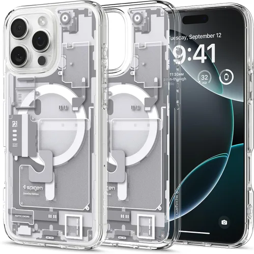 Vista 16 de Spigen Ultra Hybrid MagFit Impresión Digital Directa - Funda para iPhone 16 Pro [Diseño Personalizado][Compatible con Magsafe] - Analógica DDP