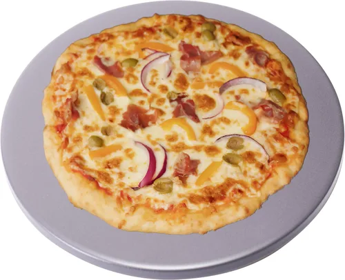 Vista 10 de Old Stone Pizza Kitchen - Piedra redonda esmaltada para pizza con asas para horno y parrilla, 13 pulgadas