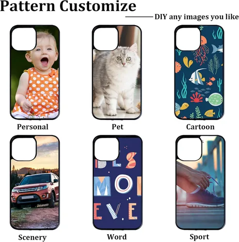 Vista 5 de Konohan 6 piezas de sublimación en blanco funda para teléfono imprimible para bricolaje, personalizable, prensa de calor, funda protectora de goma