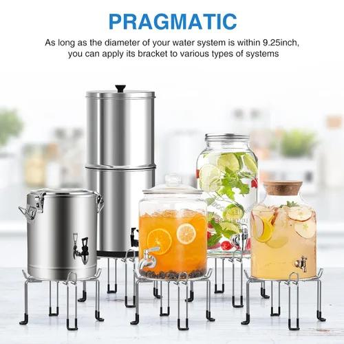 Vista 3 de Soporte de sistema de filtro de agua alimentado por gravedad, soporte de acero inoxidable desmontable compatible con el sistema de filtro de agua