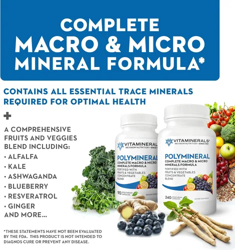 Vista 2 de Vitaminerals 16 fórmula mineral integral polimeral, 90 cápsulas vegetales