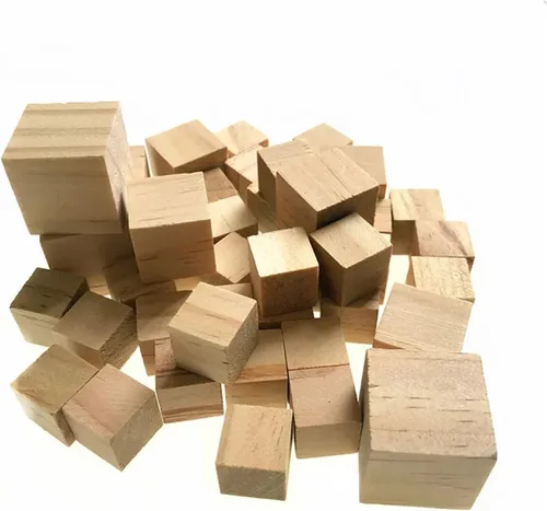 Vista 2 de Cubitos de madera de 0.39 a 1.7 pulgadas, bloques de madera naturales sin terminar para matemáticas, hacer rompecabezas, manualidades y proyectos