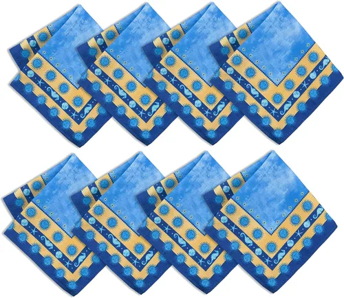 Vista 12 de Home Bargains Plus Juego de 4 manteles individuales de tela mediterránea Blue Sun Tela, resistente a las manchas, resistente al agua, sin arrugas