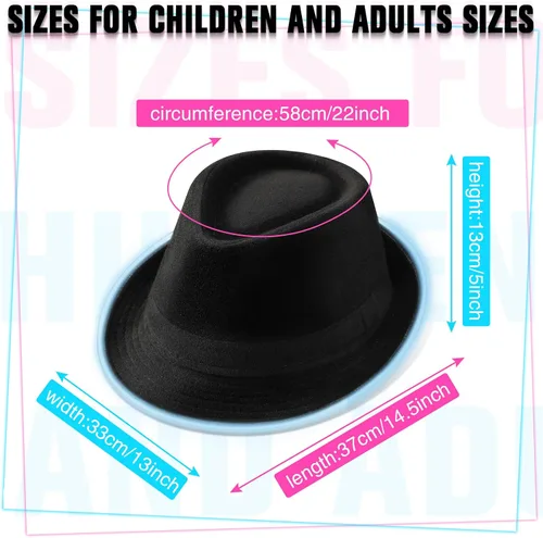 Vista 2 de 10 sombreros con luz LED a granel, sombreros de gángster de los años 20, sombreros de baile de neón para mujeres y hombres, accesorios clásicos